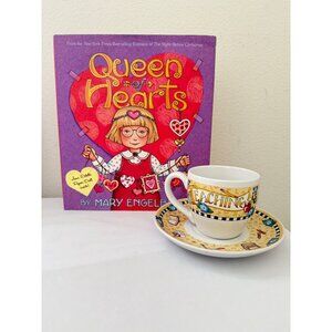 Mary Engelbreit ME Ink Mug & Saucer Set w/ 1st Ed Queen Of Hearts Book Bundle